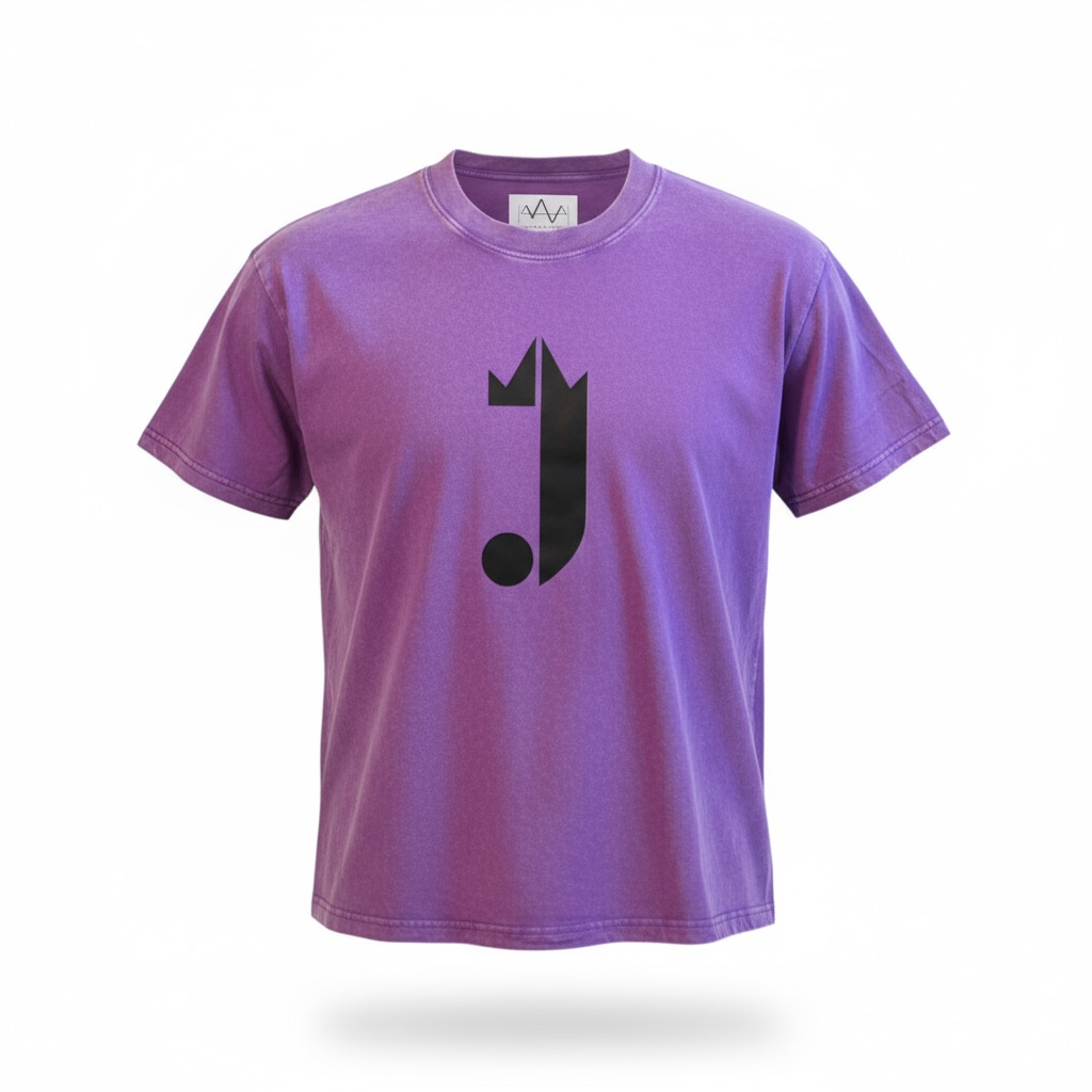 J Logo T-Shirt (Washed Out Purple) Black J Logo