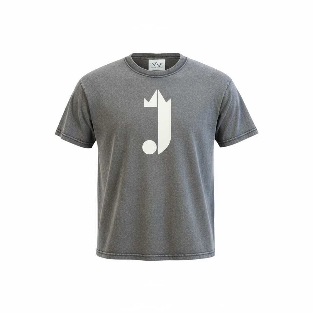 J Logo T-Shirt (Washed Out Grey White Logo)