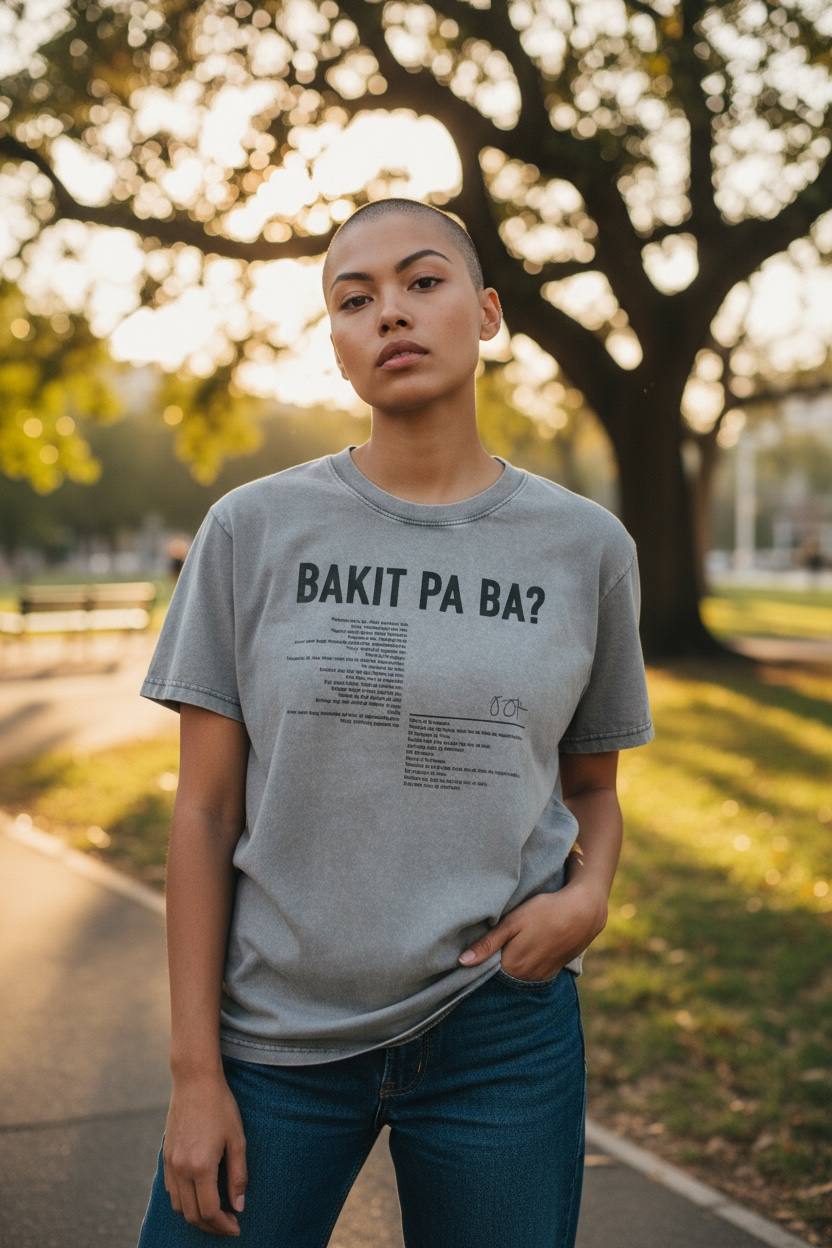 Bakit Pa Ba T-Shirt (Washed Out Grey)