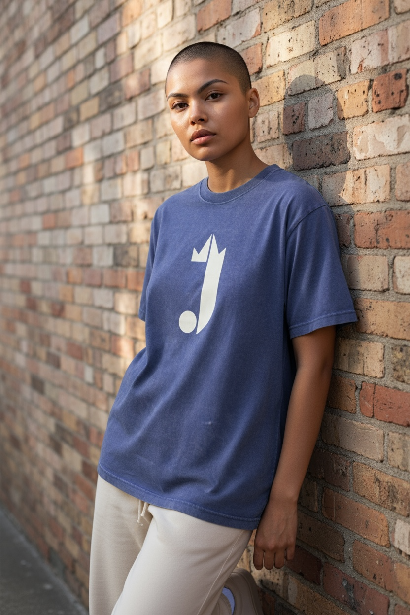 J Logo T-Shirt (Washed Out Blue)