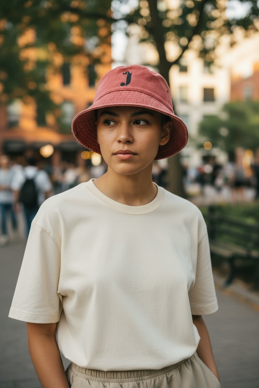 J Bucket Hat (Orange Washed Out)