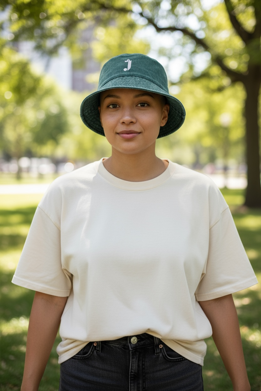 J Bucket Hat (Green Washed Out)