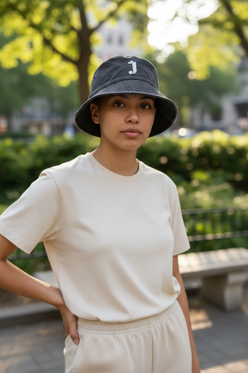 J Bucket Hat (Black Washed Out)
