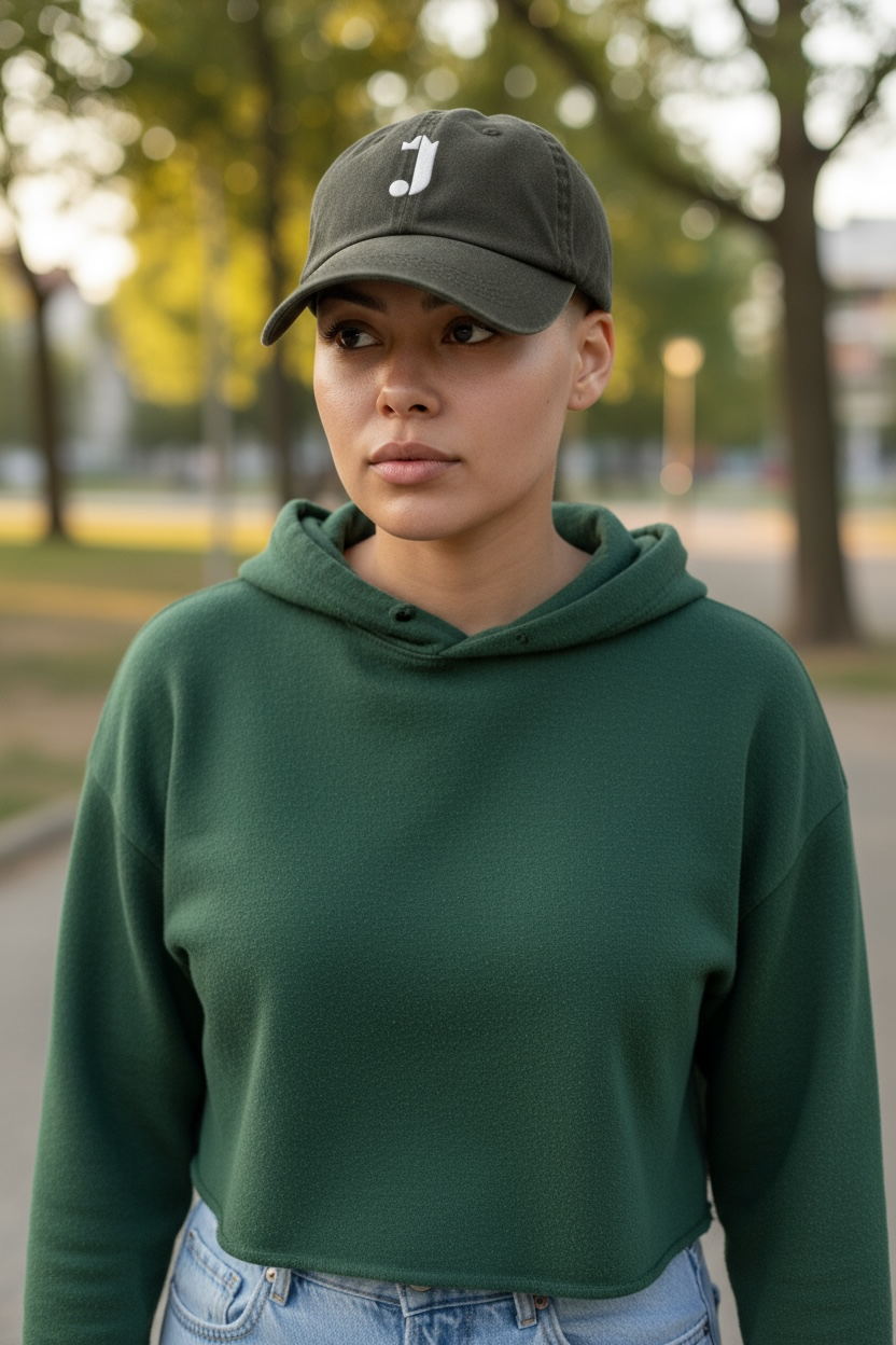 J Baseball Cap (Dark Green)