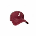 J Baseball Cap (Burgundy)