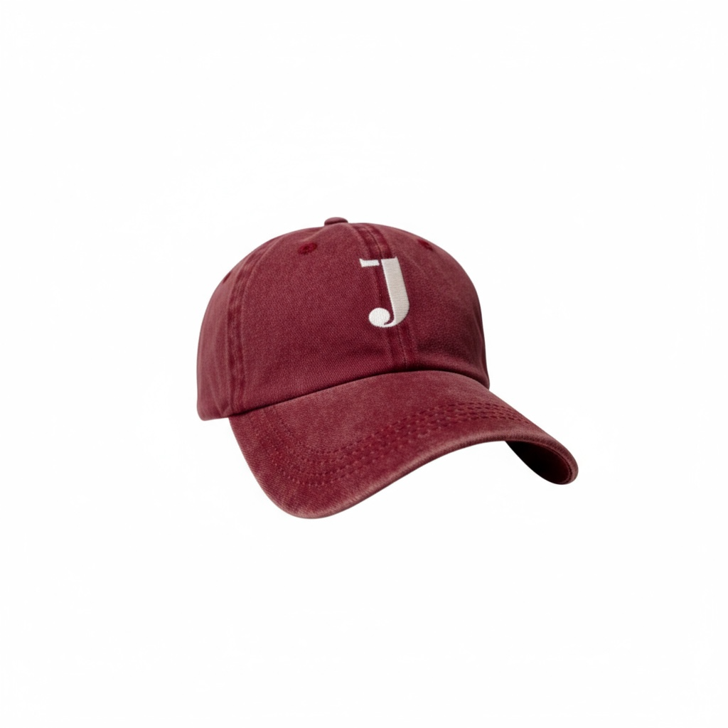 J Baseball Cap (Burgundy)