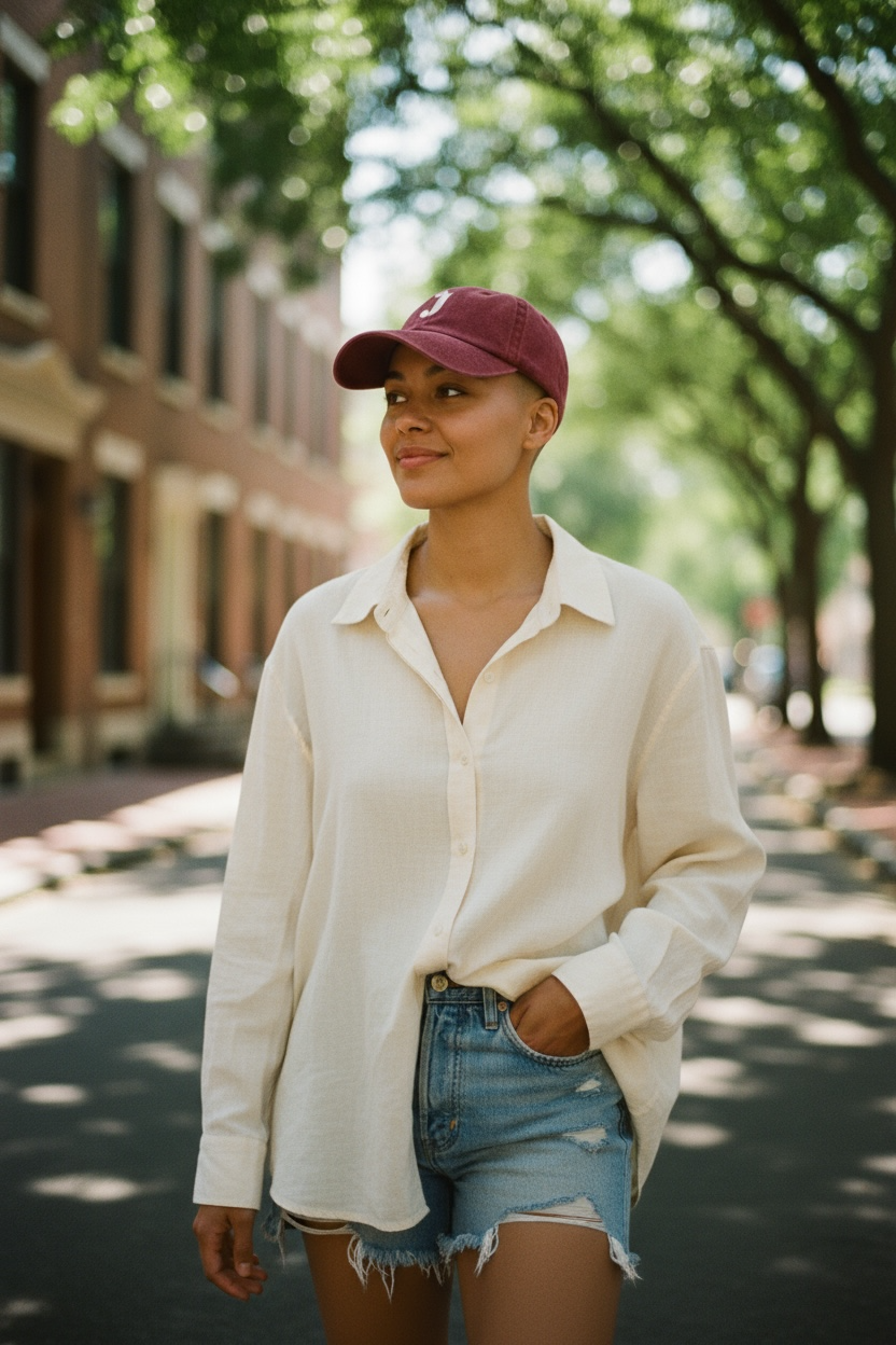 J Baseball Cap (Burgundy)