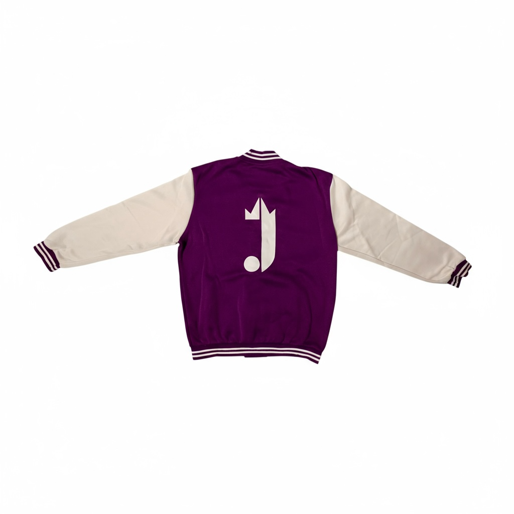J King of R&B Varsity Sweater Jacket  (Purple, White)