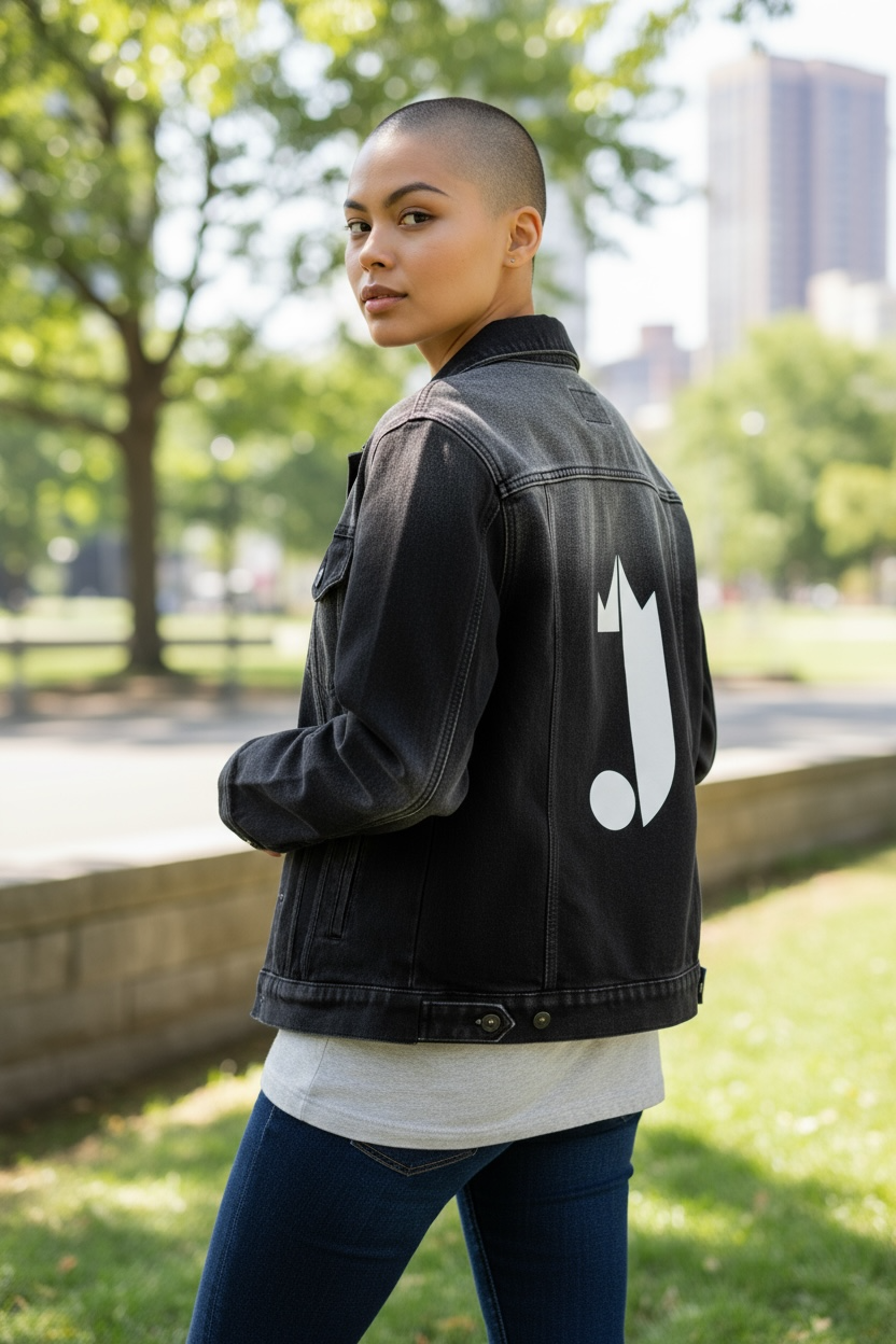 J King of R&B Jean Jacket with Fleece Lining  (Dark Blue, Beige Lining)