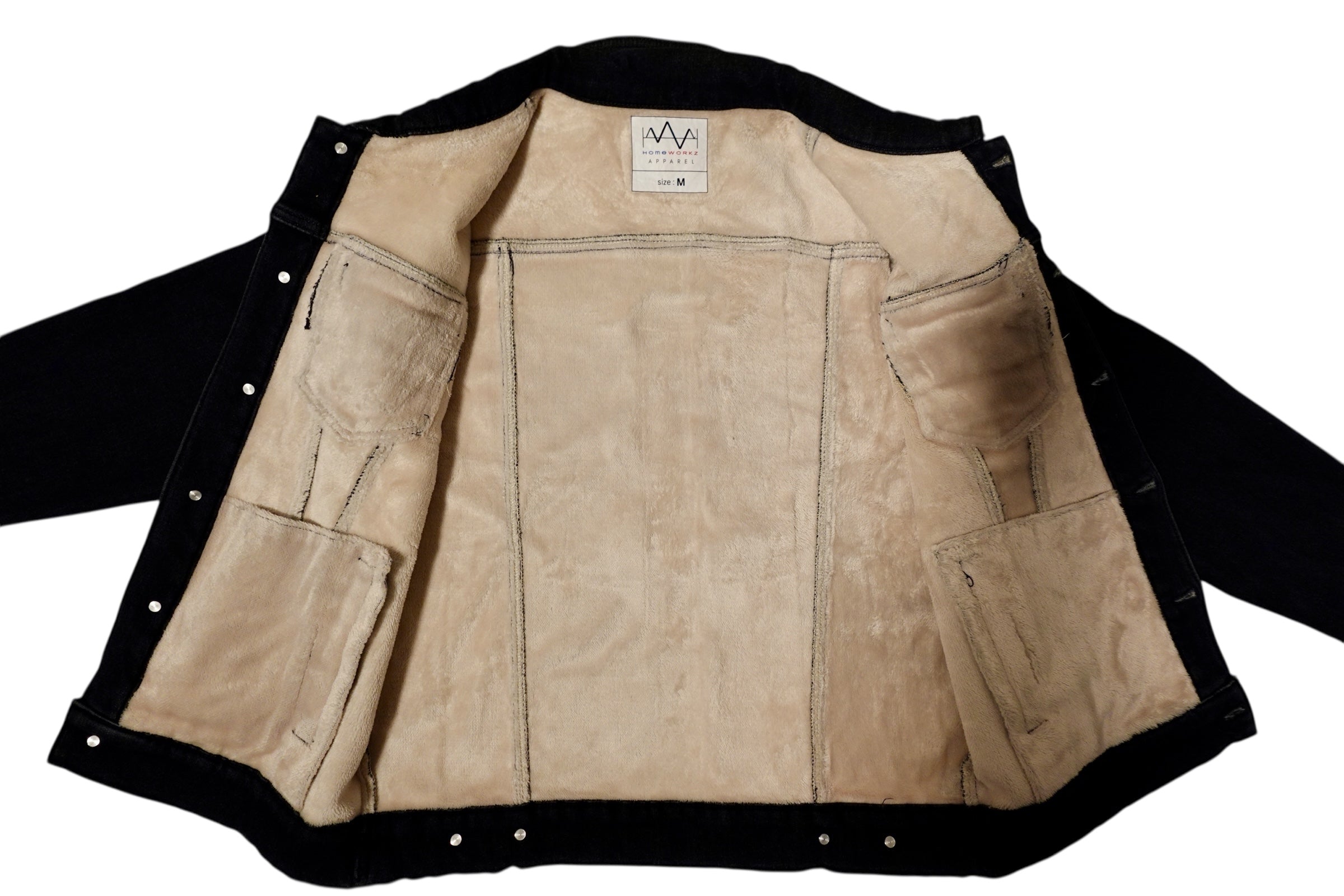 J King of R&B Jean Jacket with Fleece Lining  (Dark Blue, Beige Lining)