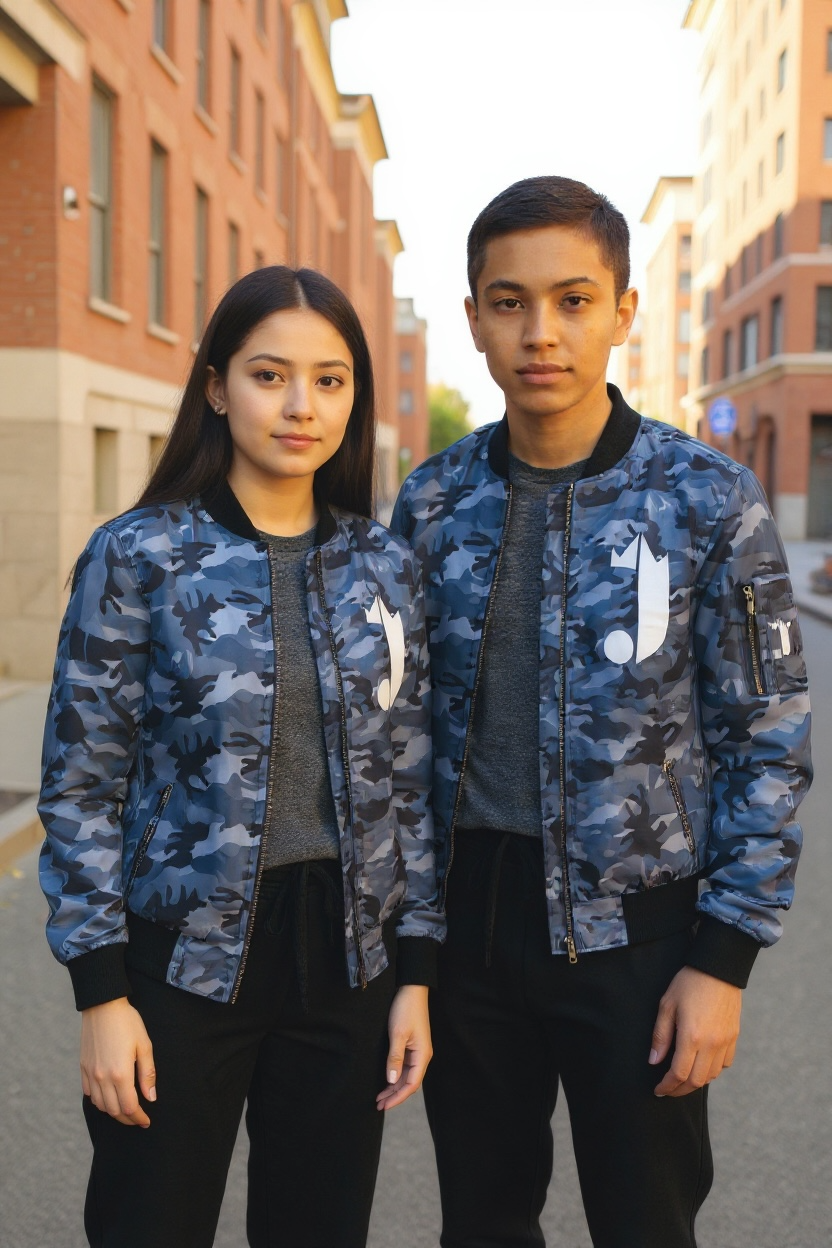 J King of R&B Bomber Jacket  (Blue Camouflage)