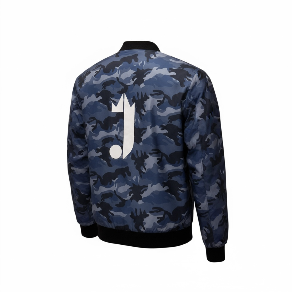 J King of R&B Bomber Jacket  (Blue Camouflage)