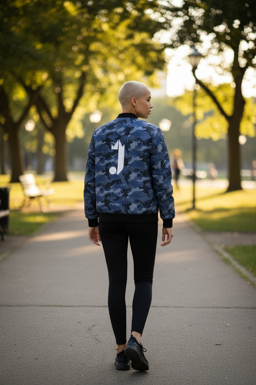 J King of R&B Bomber Jacket  (Blue Camouflage)