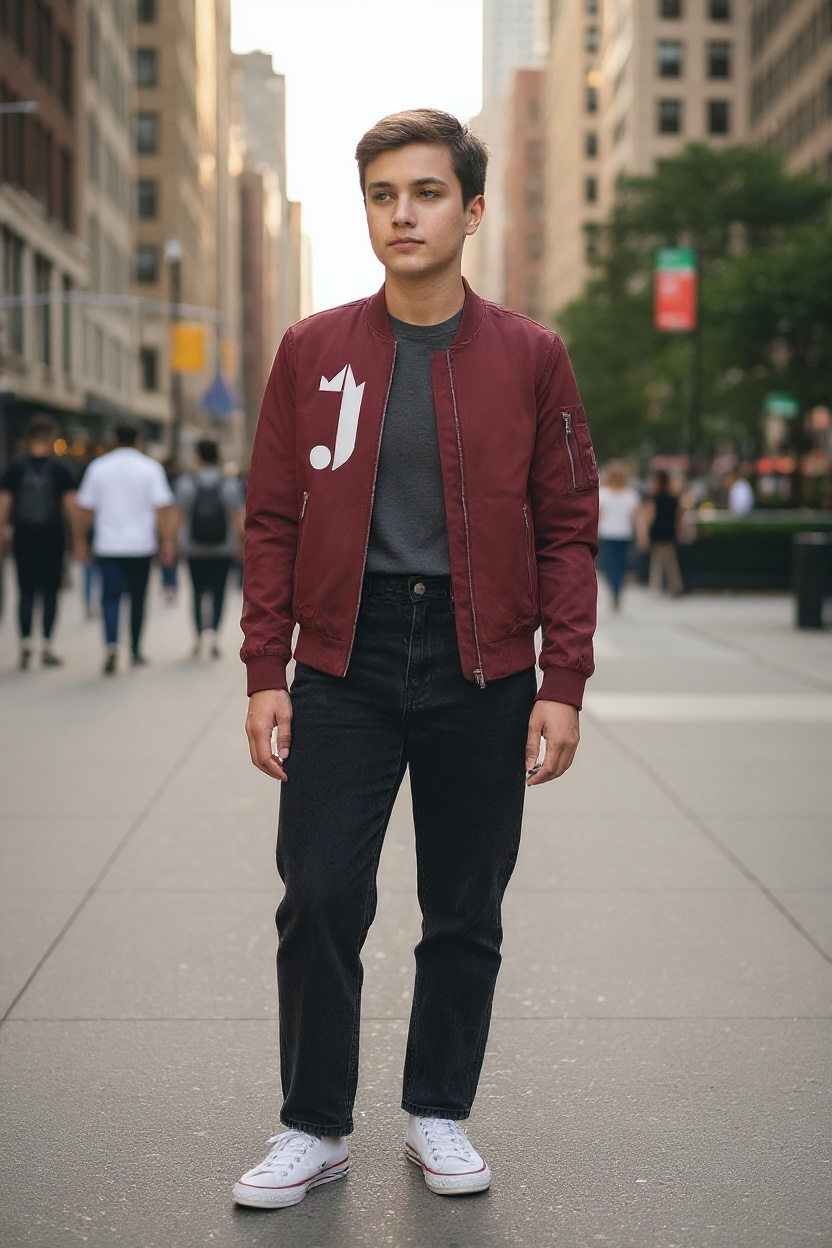 J King of R&B Bomber Jacket  (Burgundy)
