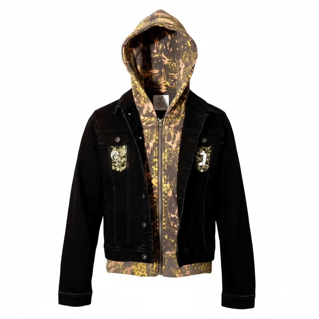 1 0f 1 J King of R&B Jean Jacket (Black, Yellow, Peach, Grey)