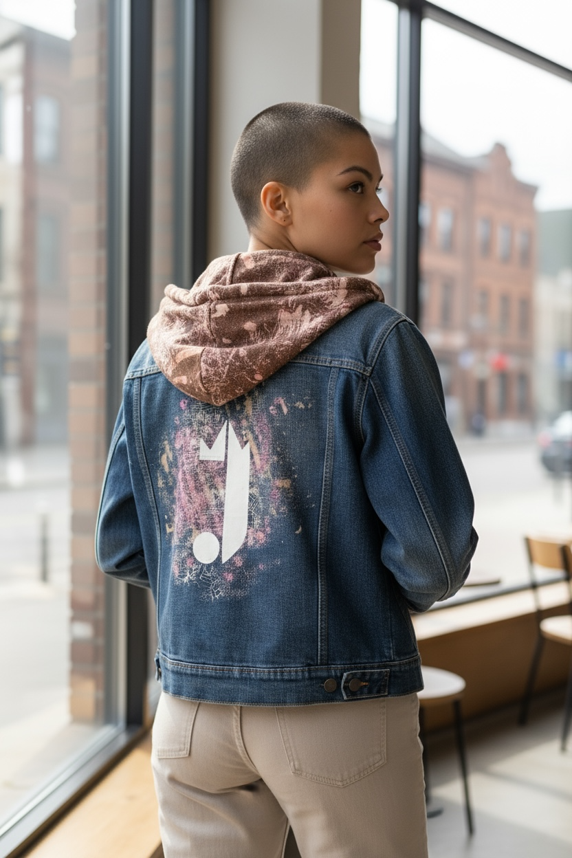 1 0f 1 J King of R&B Jean Jacket Hoodie (Black, Yellow, Peach, Grey)