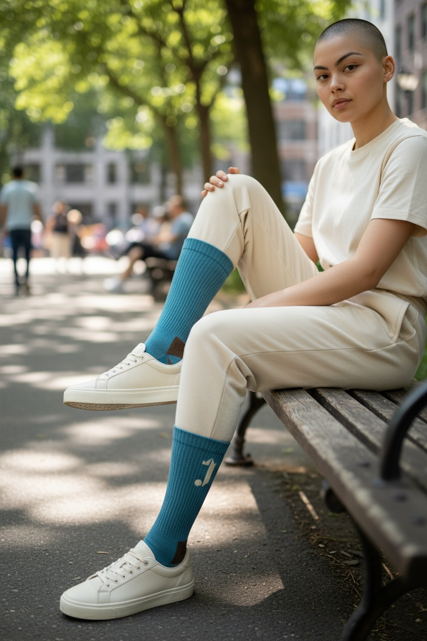 J Logo Socks (Aqua Blue)