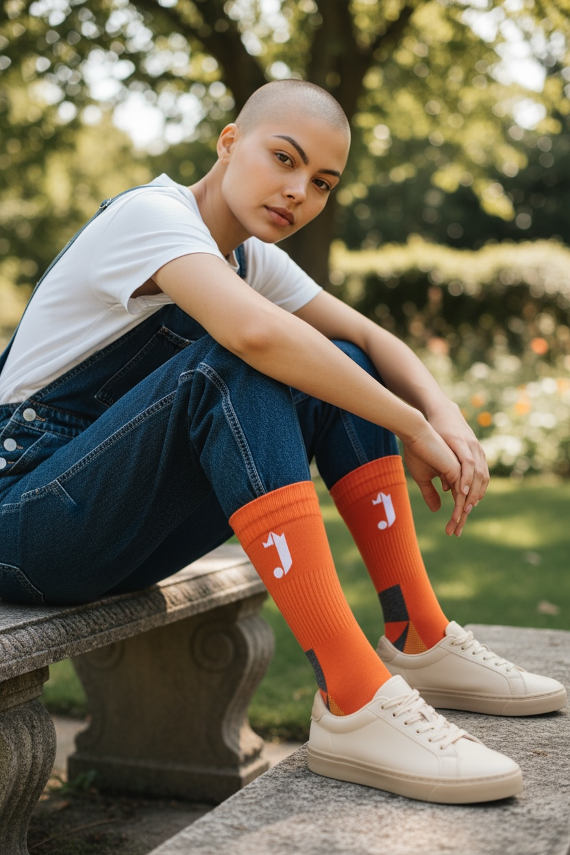 J Logo Socks (Orange)