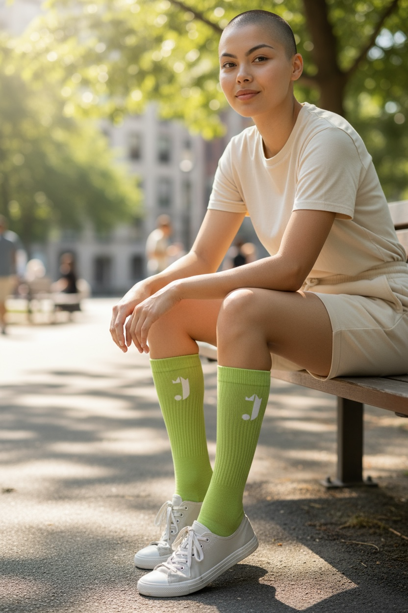 J Logo Socks (Lime Green)