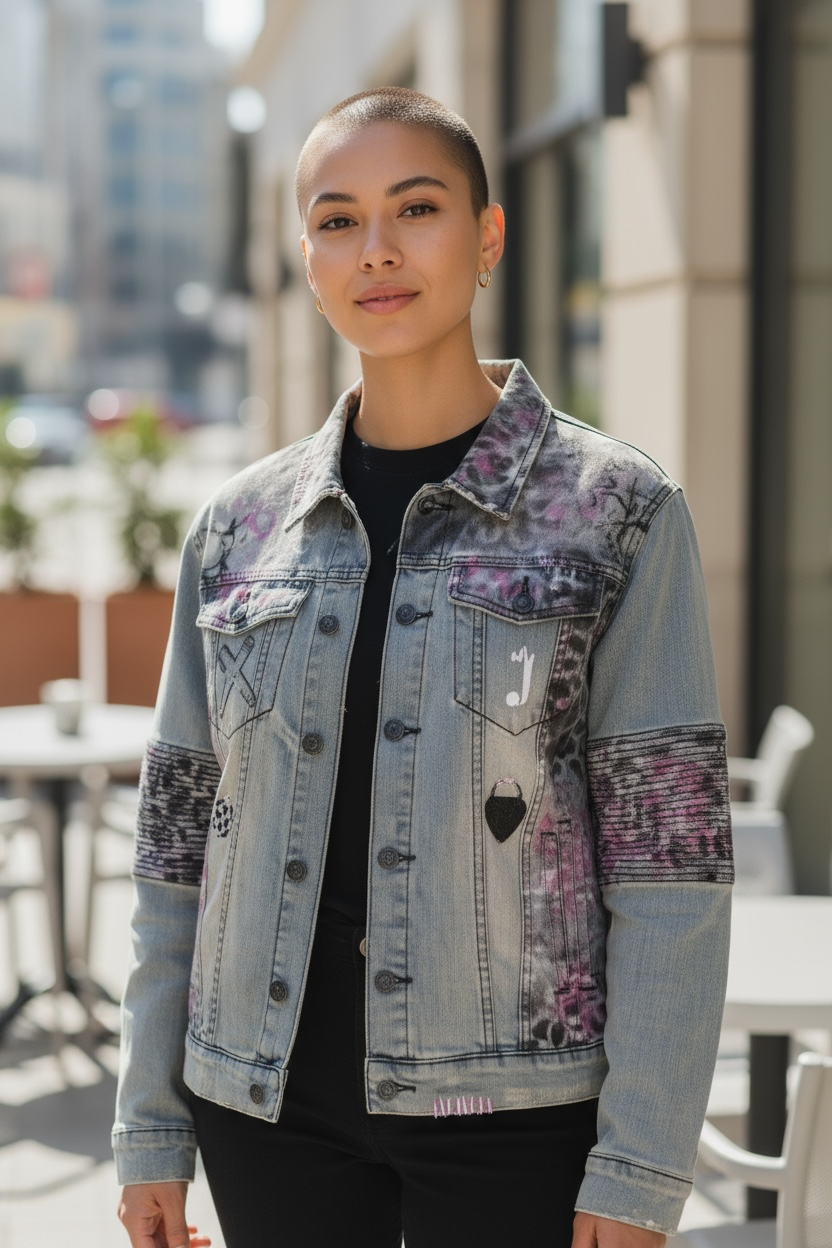 1 0f 1 J King of R&B Jean Jacket  (Blue, Pink, Black)