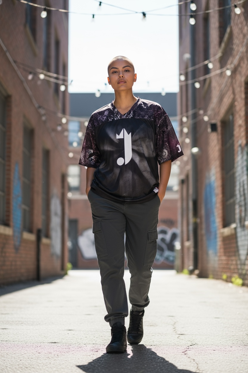 1 0f 1 J King of R&B Stadium Jersey (Black, Purple, White)