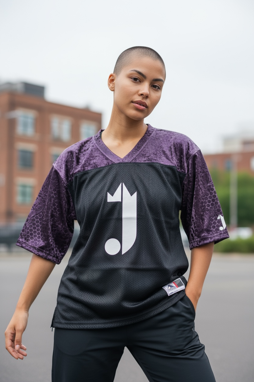 1 0f 1 J King of R&B Stadium Jersey (Black, Purple, White)