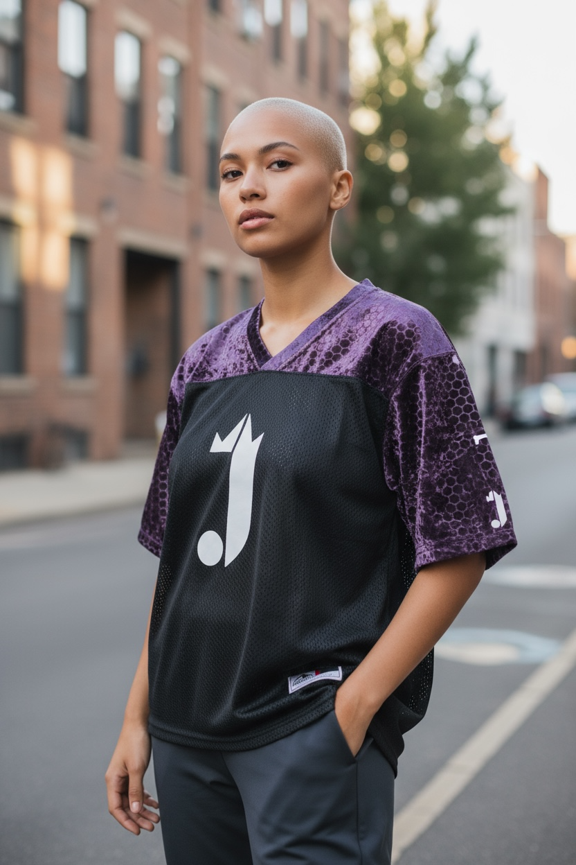 1 0f 1 J King of R&B Stadium Jersey (Black, Purple, White)