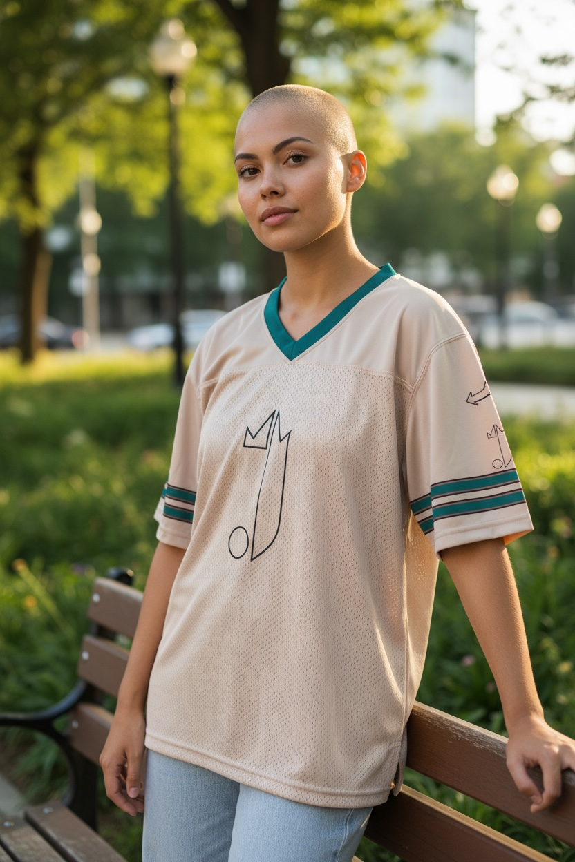 J Logo King of R&B Jersey (Beige, Green)