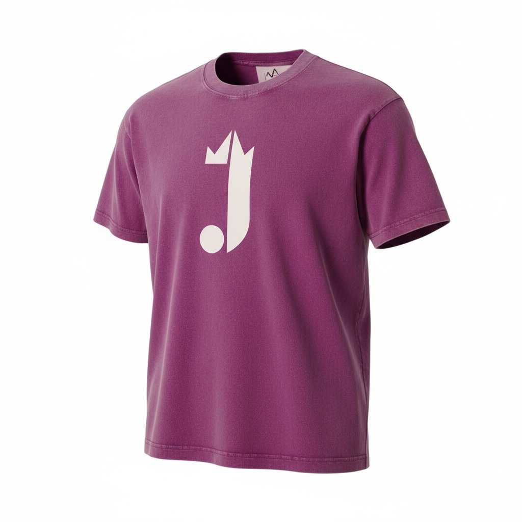 J Logo T-Shirt (Washed Out Purple) White J Logo