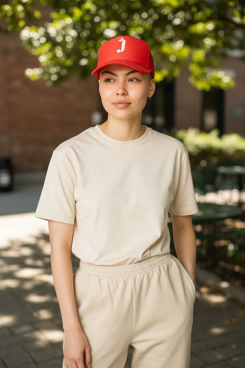 J Baseball Cap (Neon Orange)