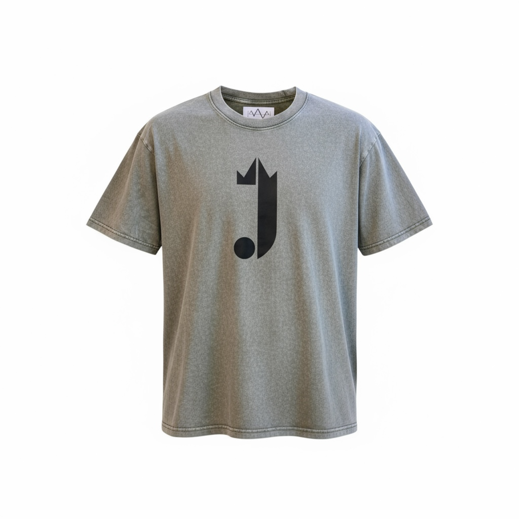 J Logo T-Shirt (Washed Out Grey Black Logo)